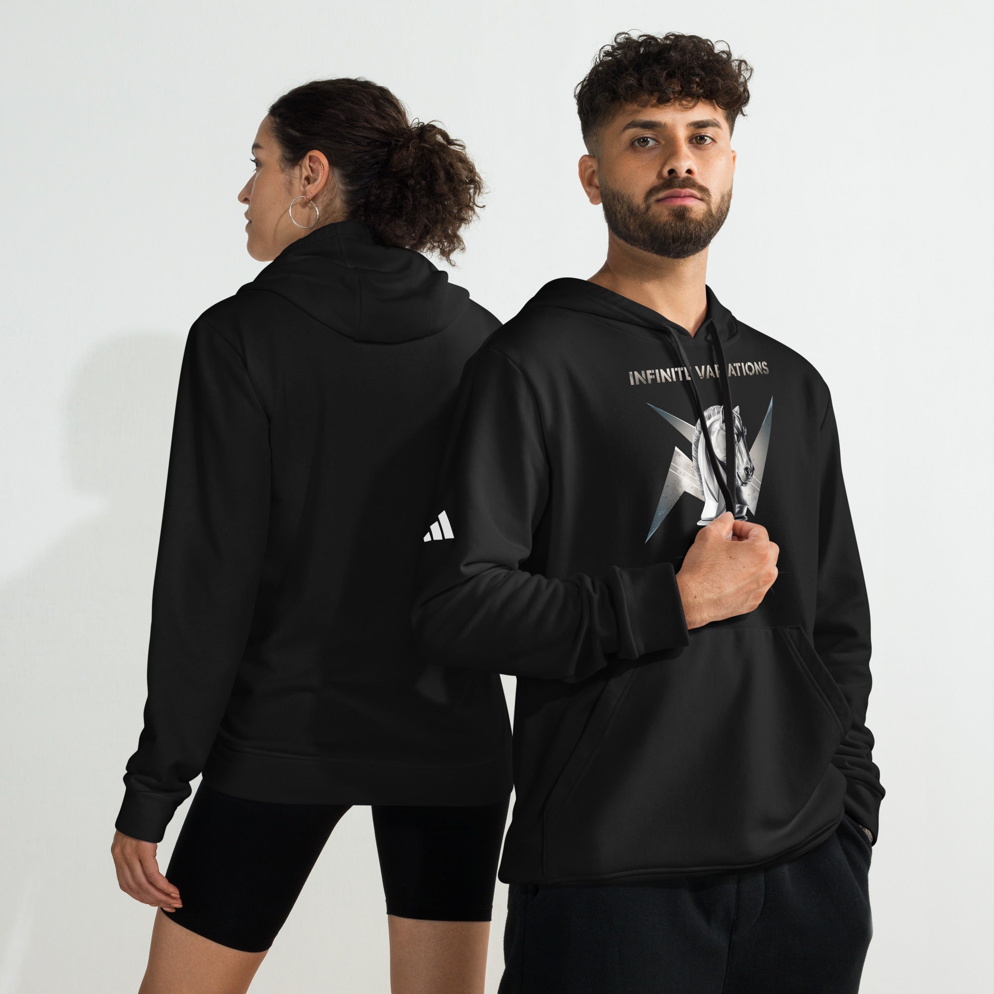 Knight of War - White - Adidas fleece hoodie