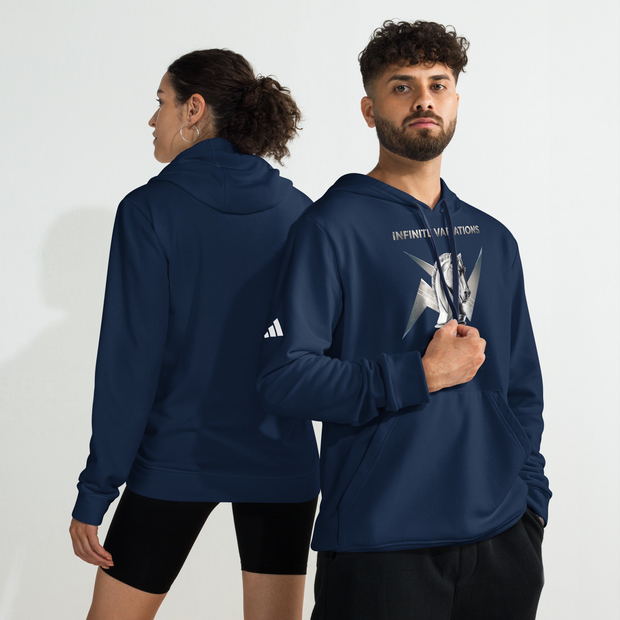 Knight of War - White - Adidas fleece hoodie