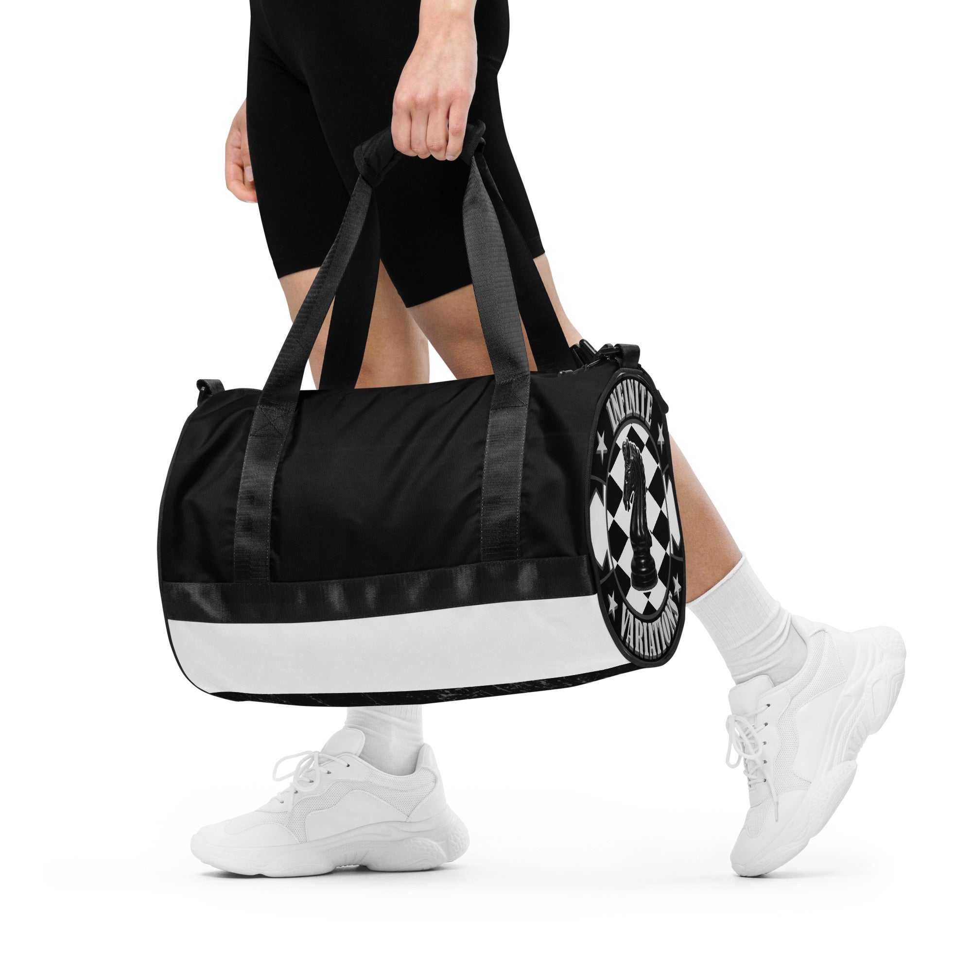 Infinite Variations - Black - All-over print gym bag