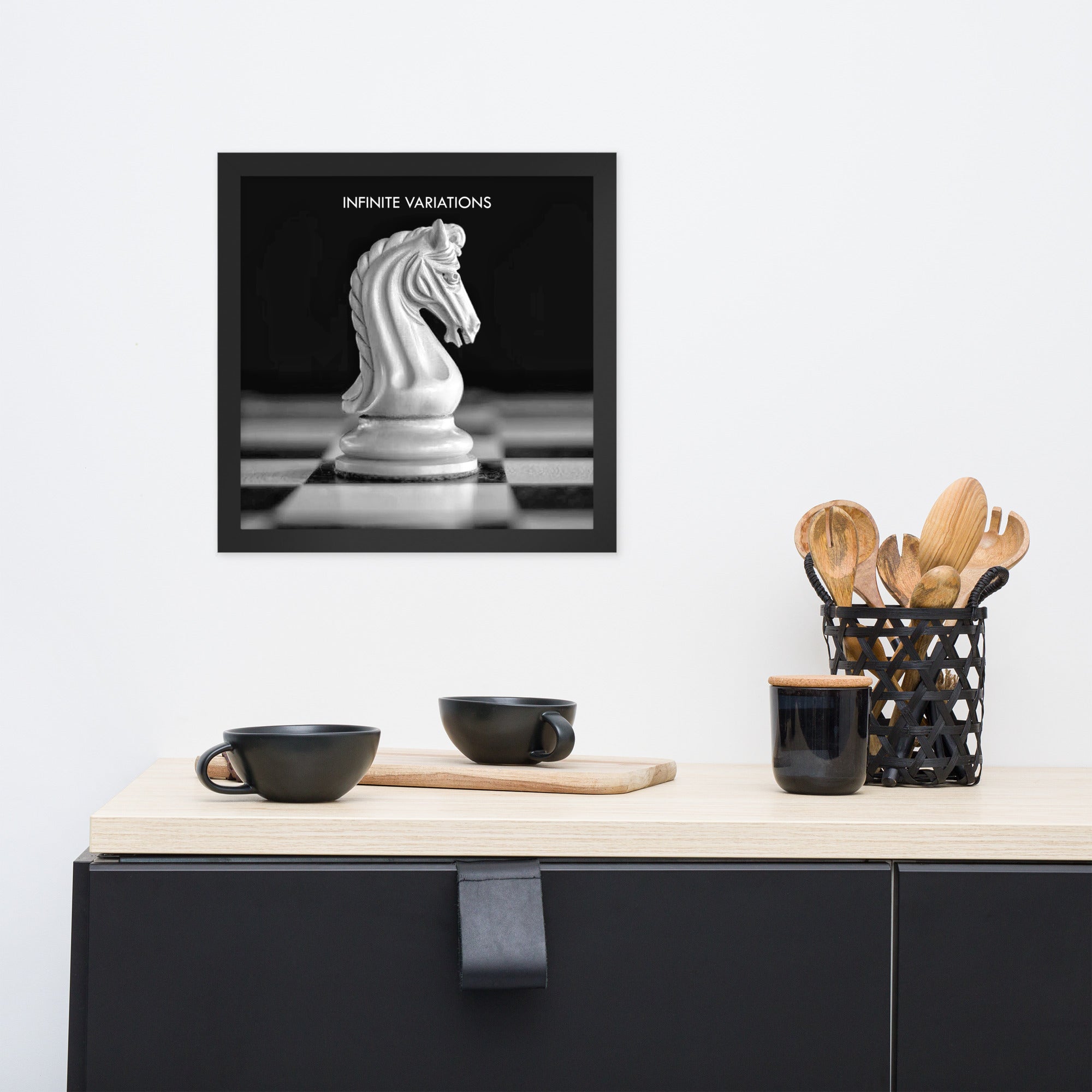 Infinite Variations - White Knight Elegant Framed poster