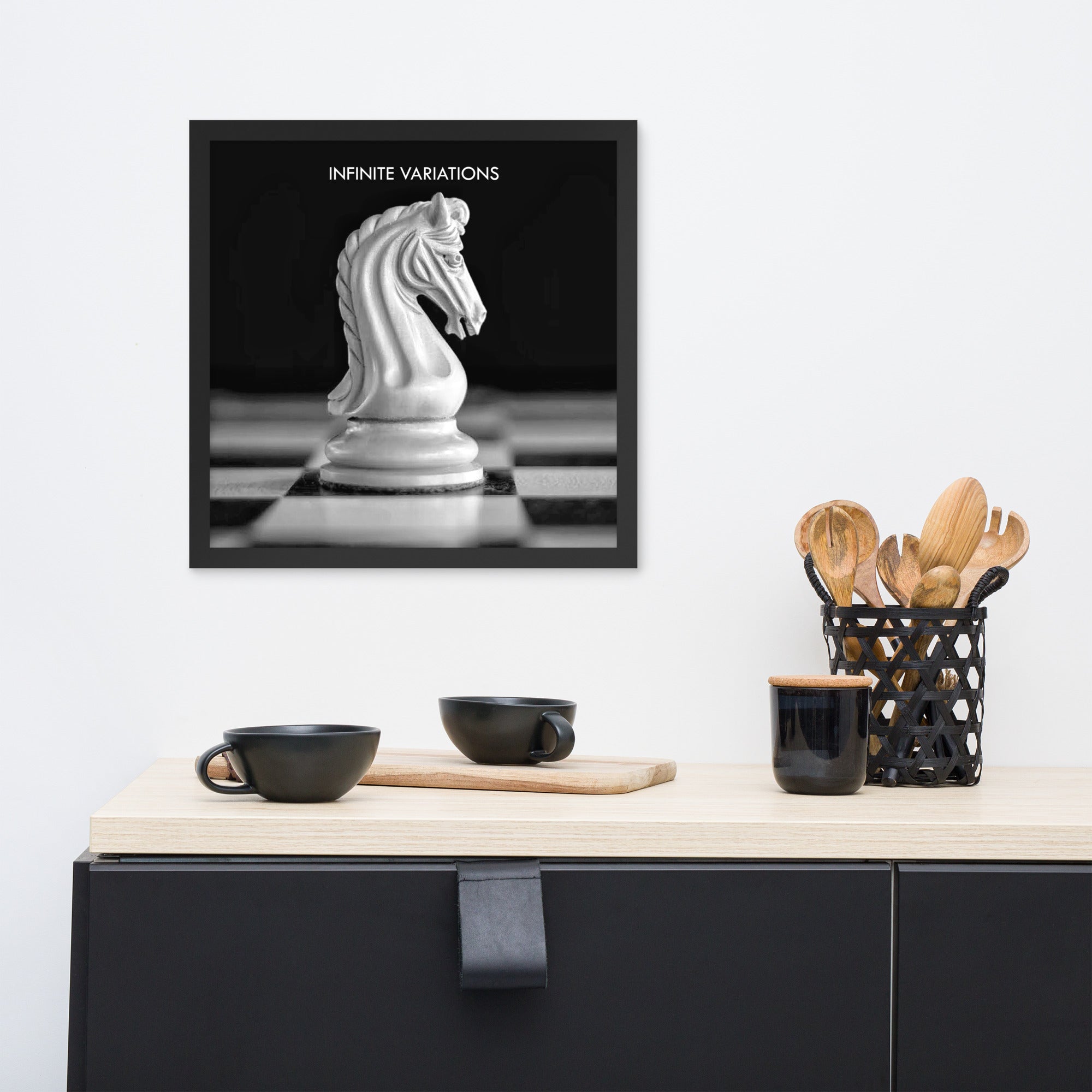 Infinite Variations - White Knight Elegant Framed poster