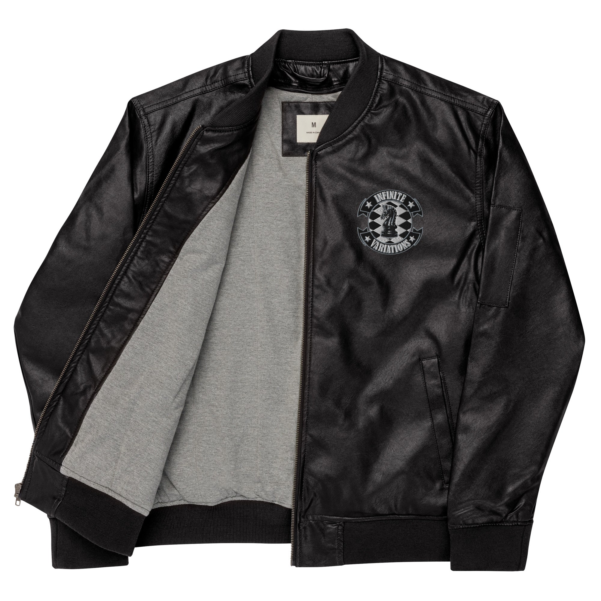 Infinite Variations - Leather Bomber Jacket - Embroidered