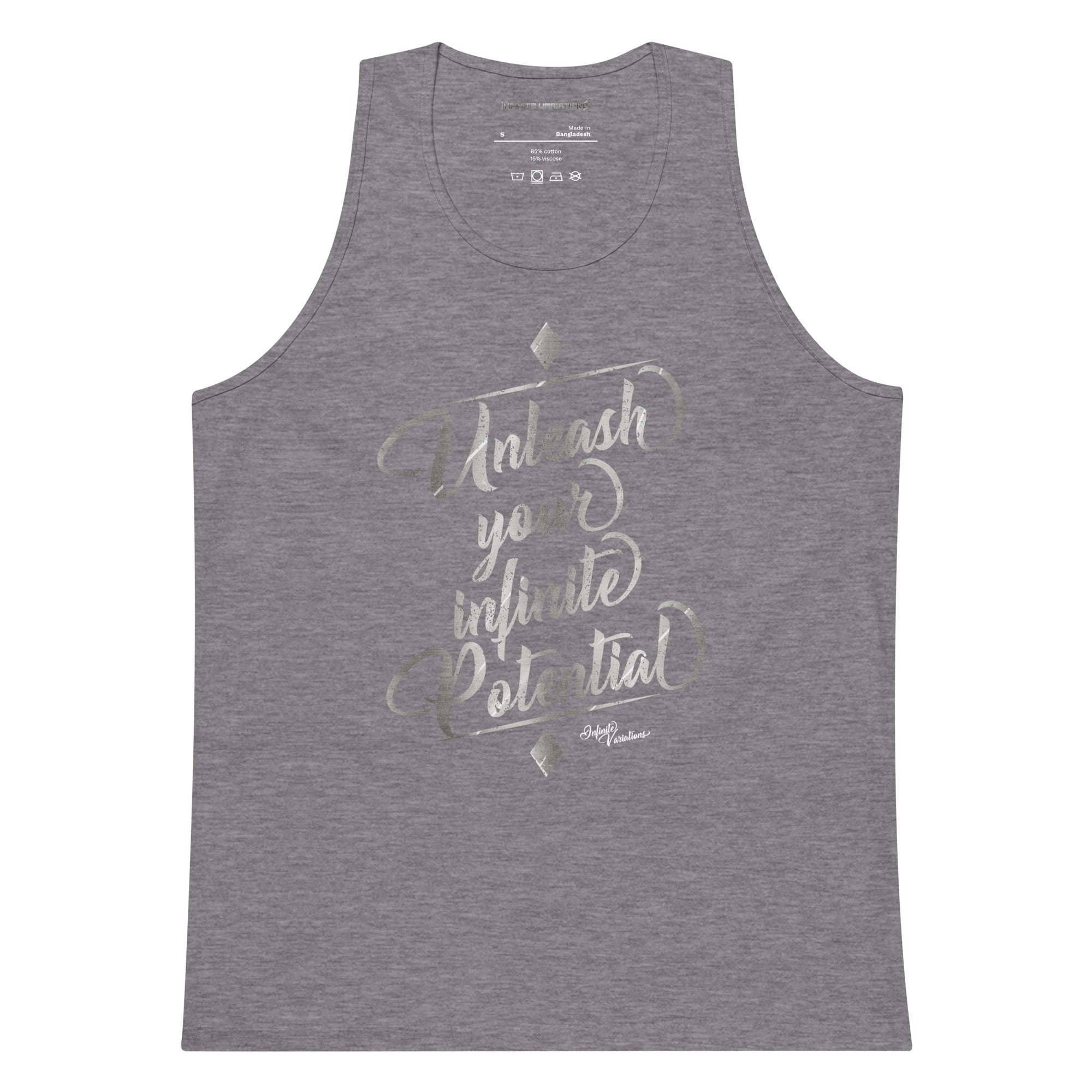 Unleash Your Infinite Potential - Platinum - Men’s premium tank top