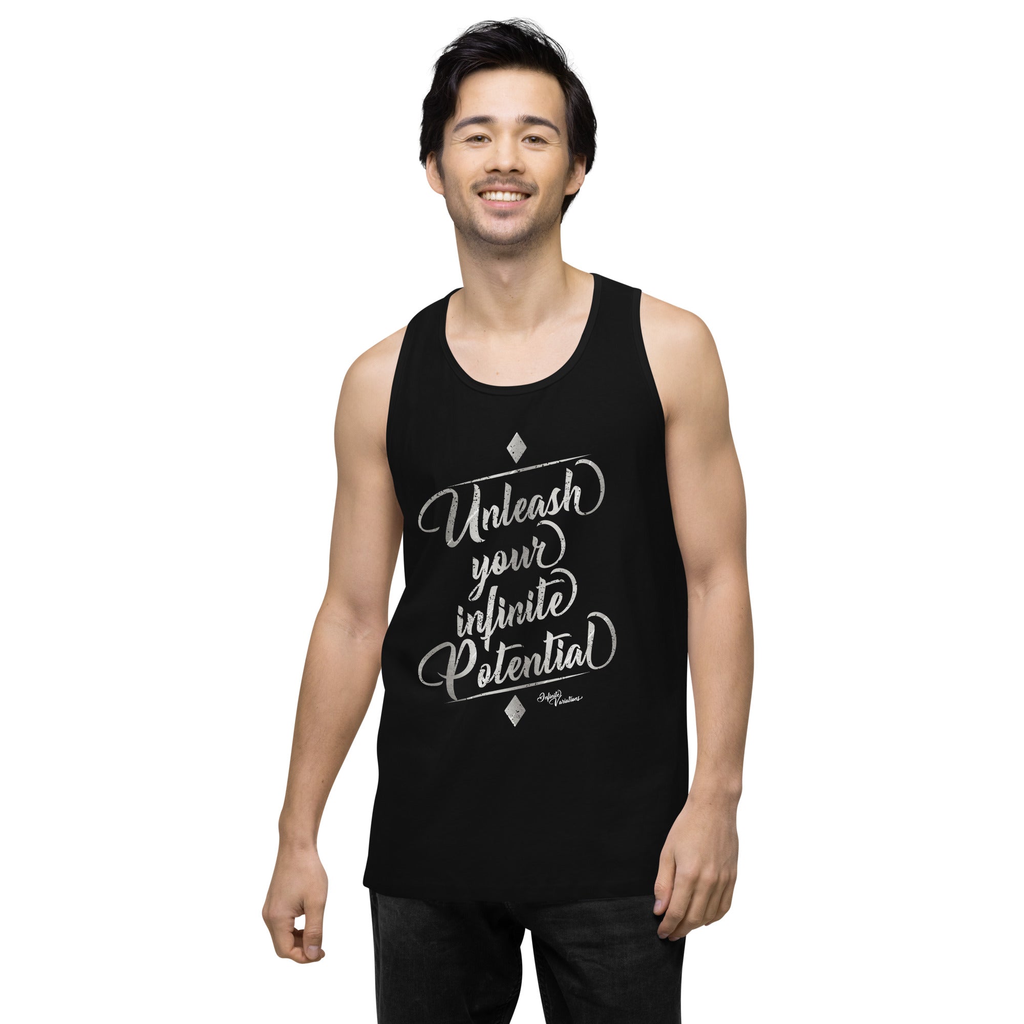 Unleash Your Infinite Potential - Platinum - Men’s premium tank top