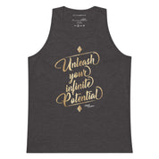Unleash Your Infinite Potential - Gold - Men’s premium tank top
