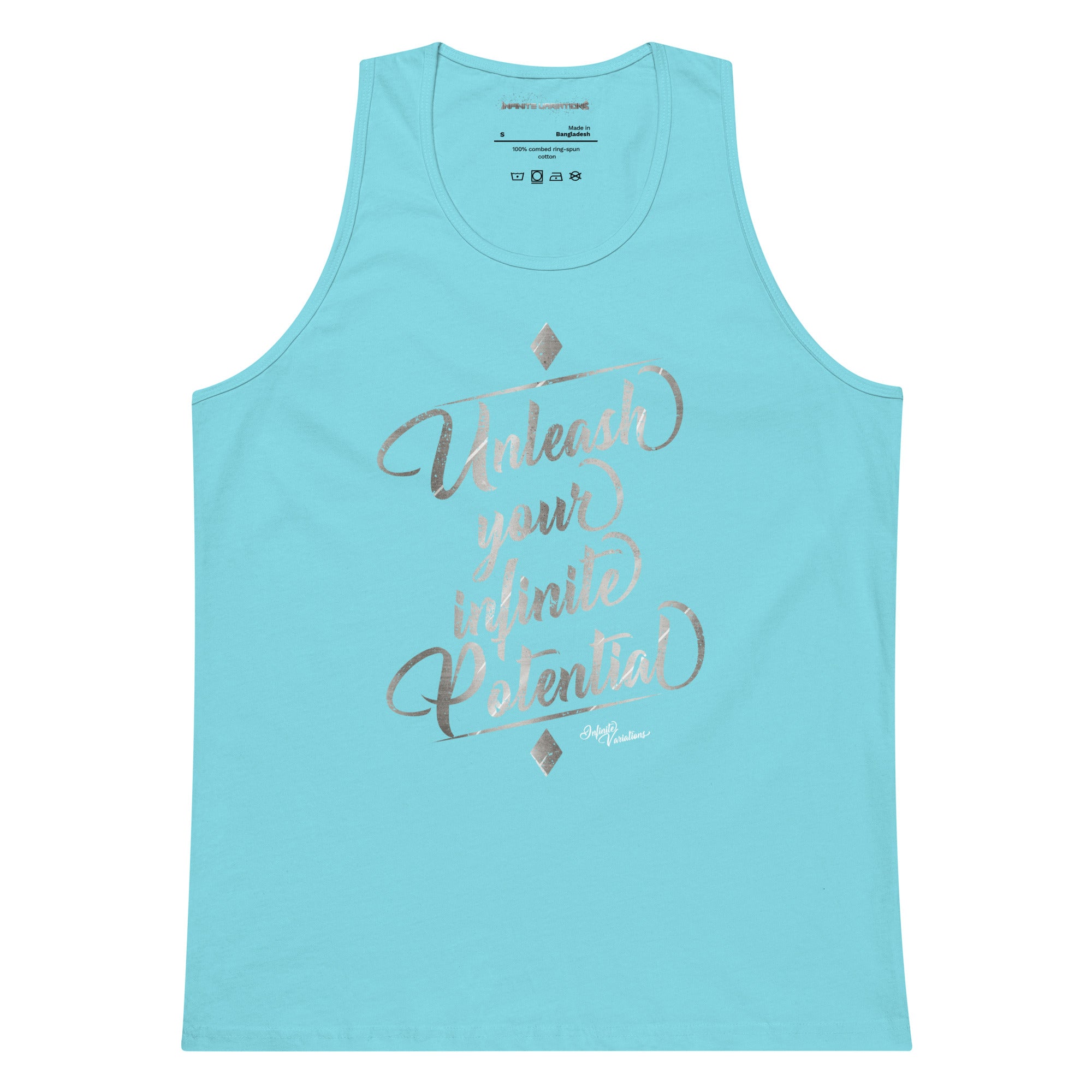 Unleash Your Infinite Potential - Platinum - Men’s premium tank top