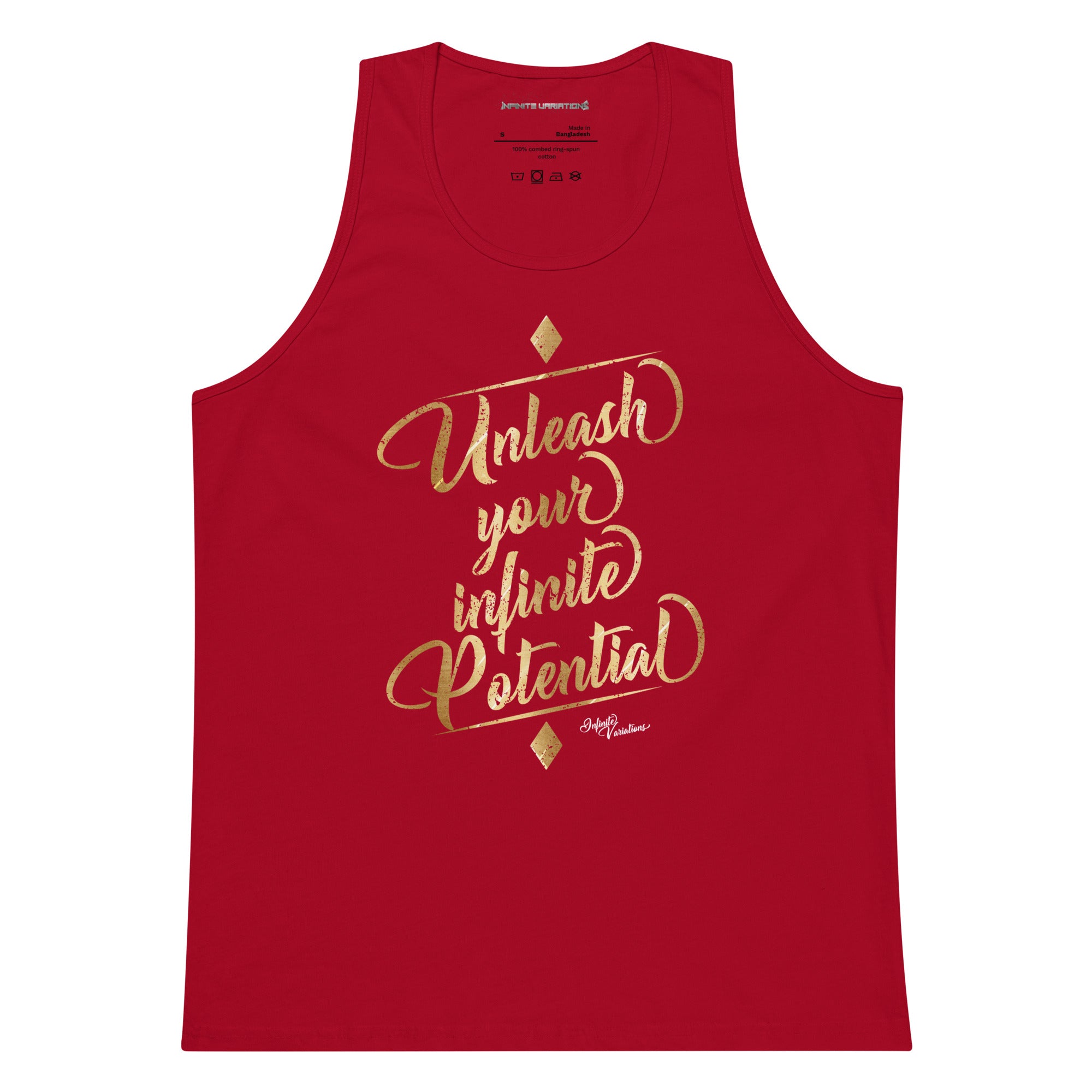 Unleash Your Infinite Potential - Gold - Men’s premium tank top