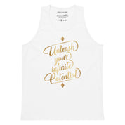 Unleash Your Infinite Potential - Gold - Men’s premium tank top