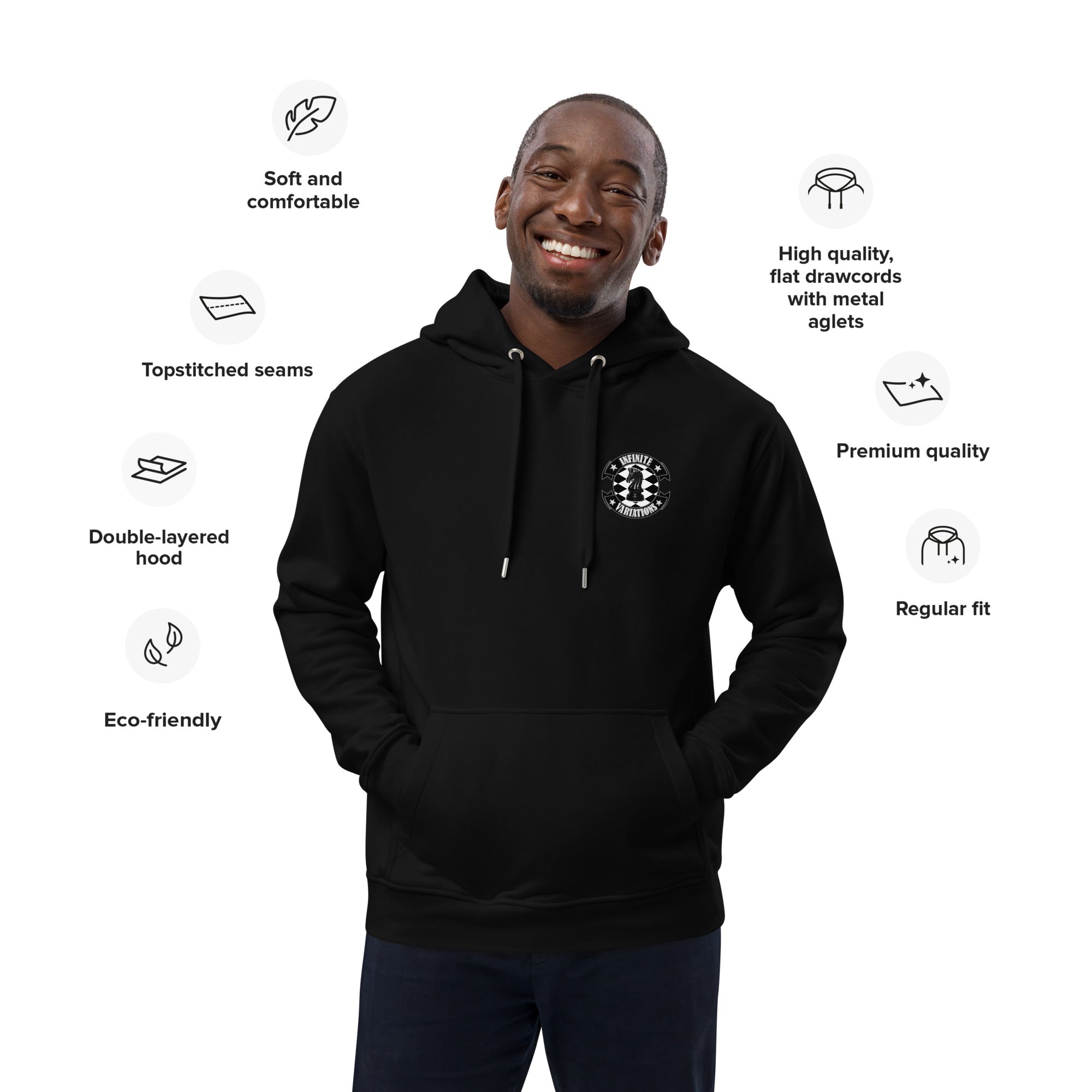 Infinite Variations - Logo Design Printed - Premium eco hoodie