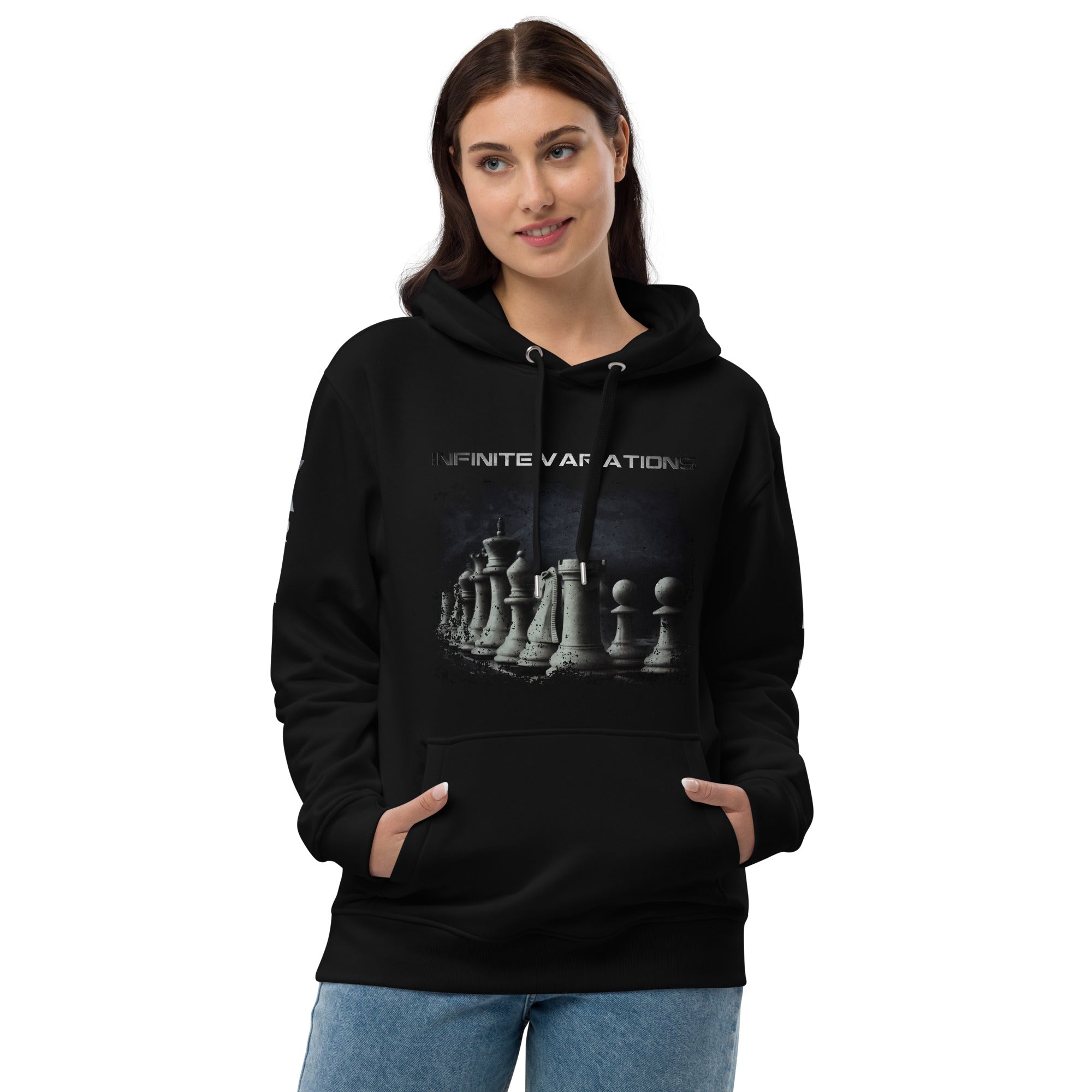 Classical Design II with Sleeve Logo - Premium eco hoodie