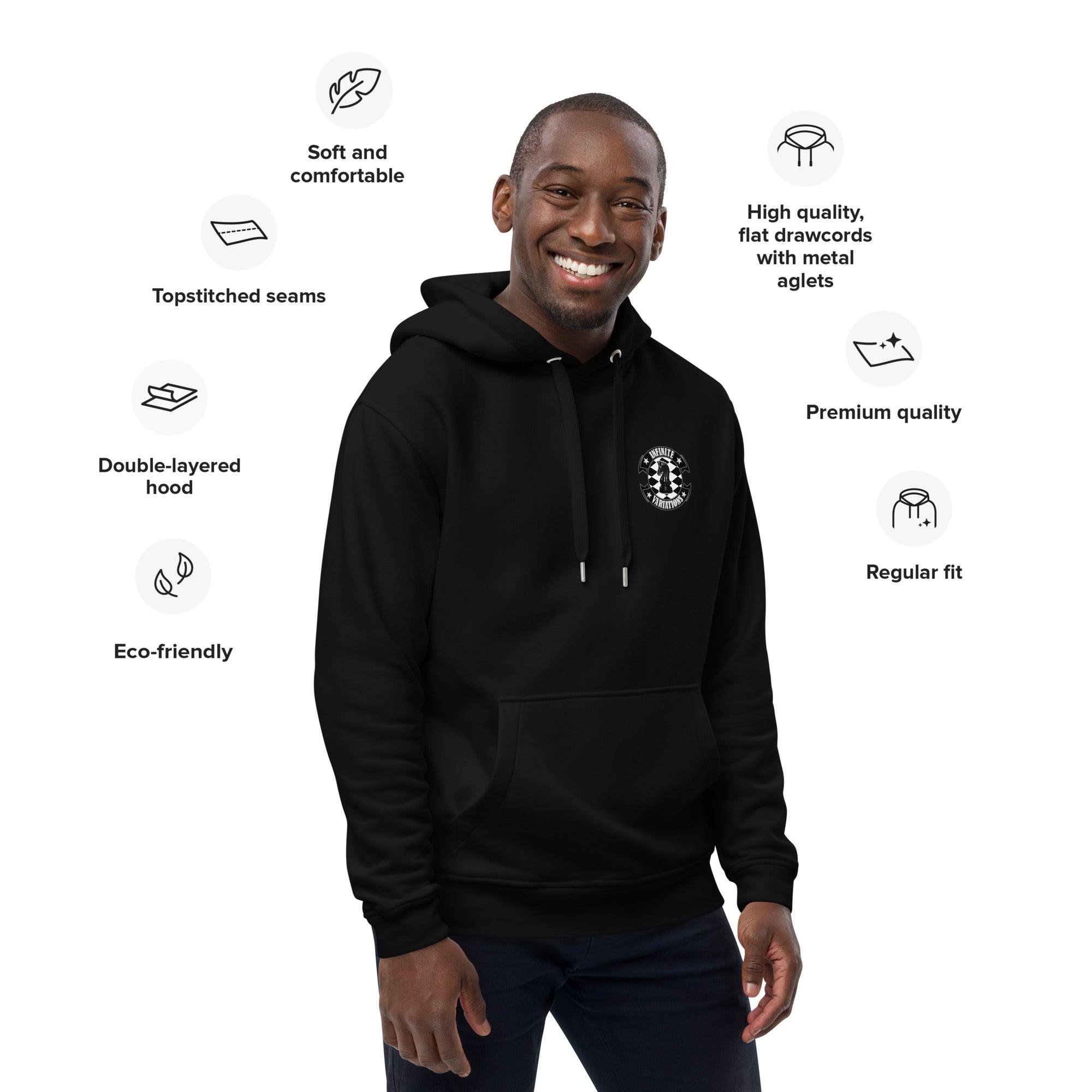 Infinite Variations - Logo Design Printed - Premium eco hoodie