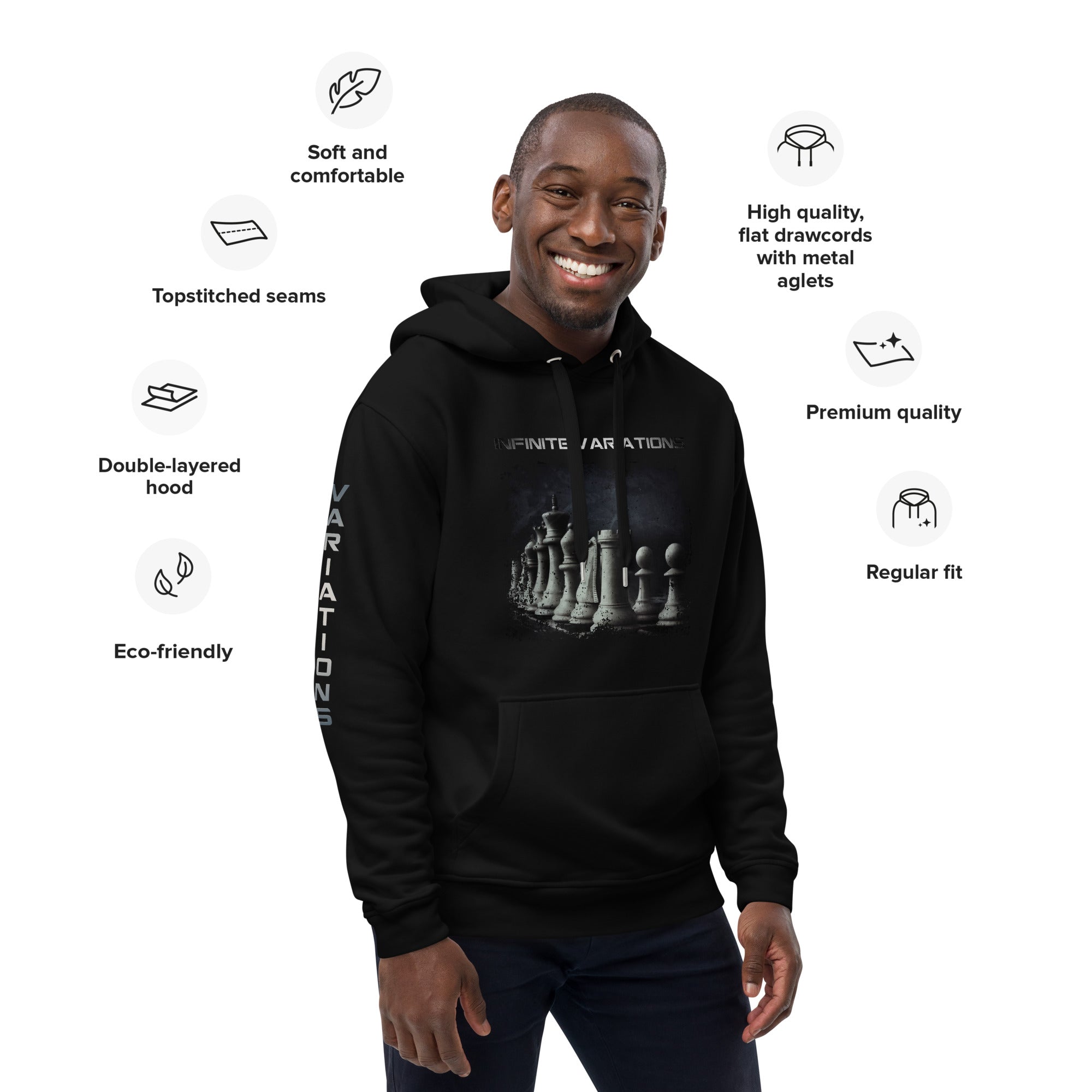 Classical Design II with Sleeve Logo - Premium eco hoodie