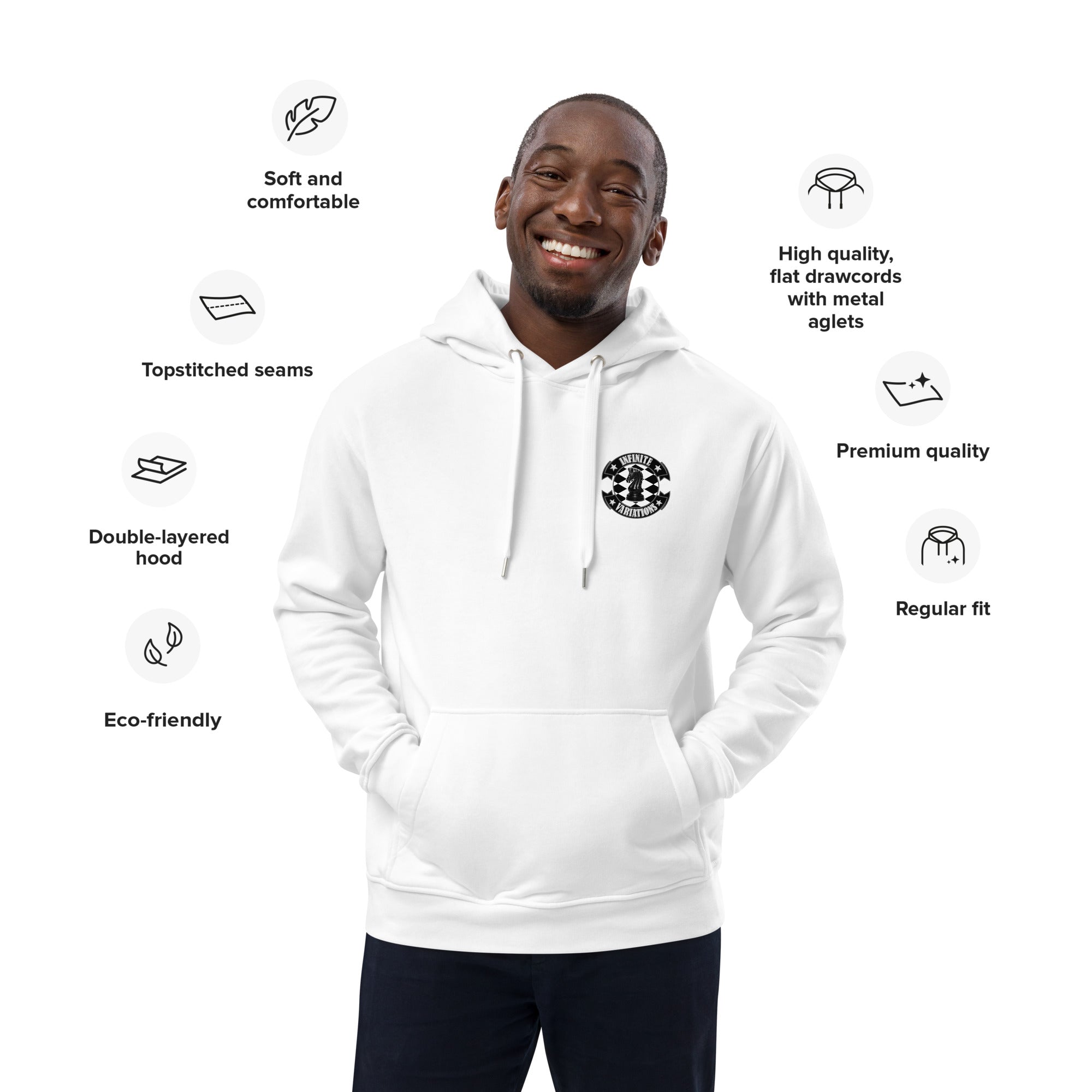 Infinite Variations - Logo Design Printed - Premium eco hoodie