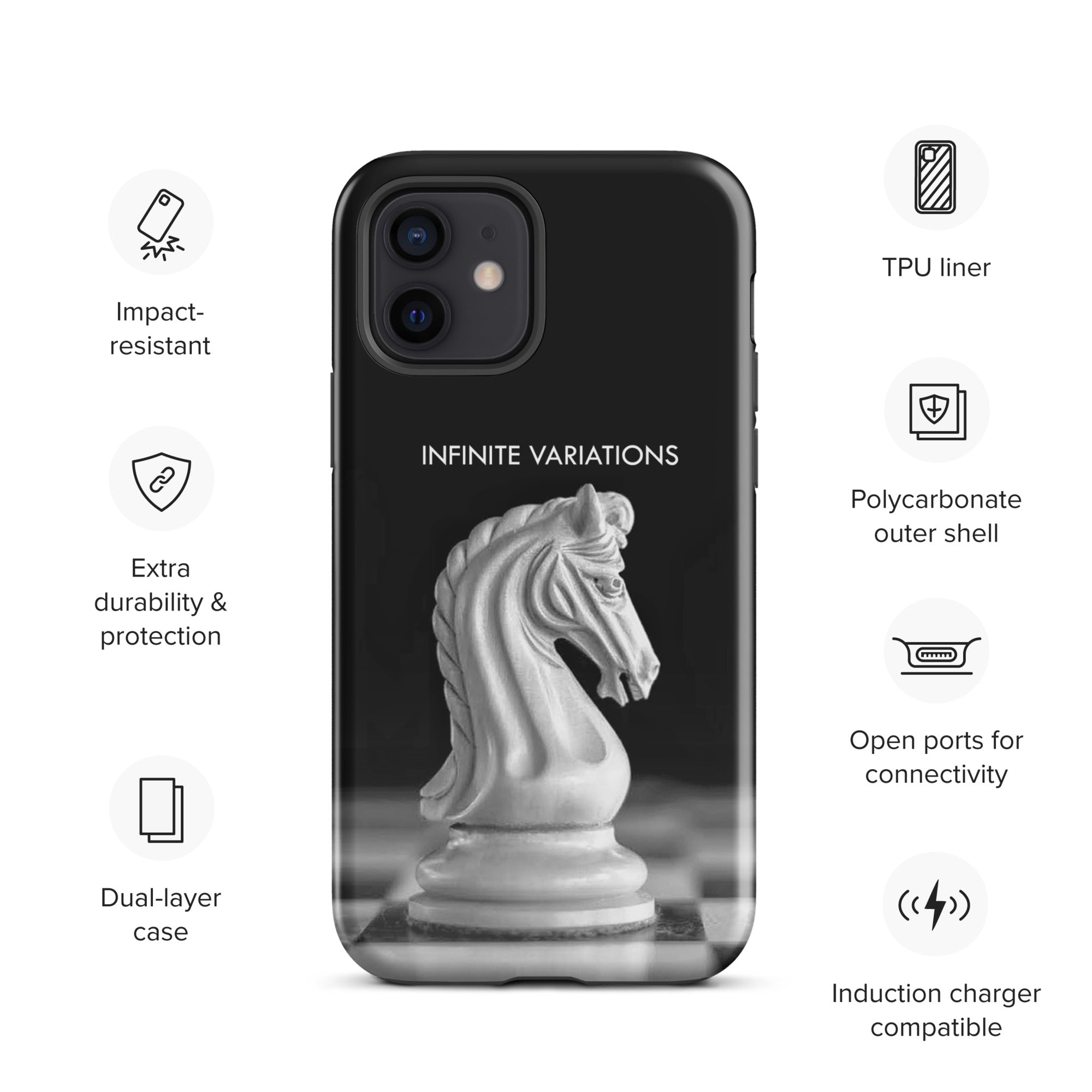 Chess Themed Phone Case for iPhone® - White Knight