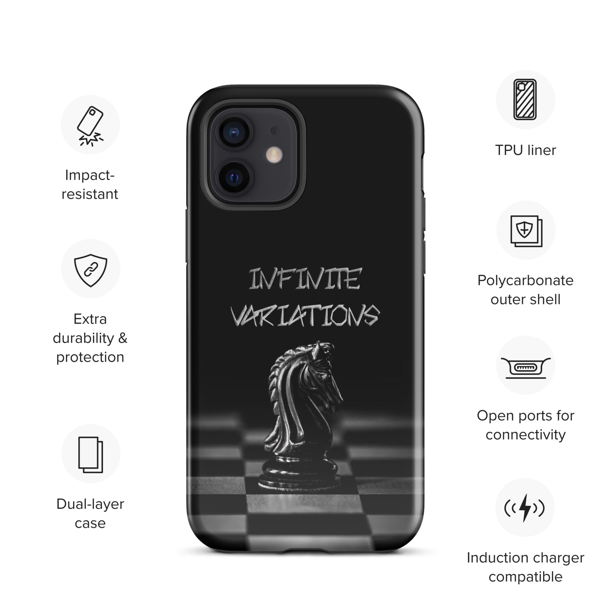 Infinite Variations - Black Knight - Side Perspective - Tough Case for iPhone®