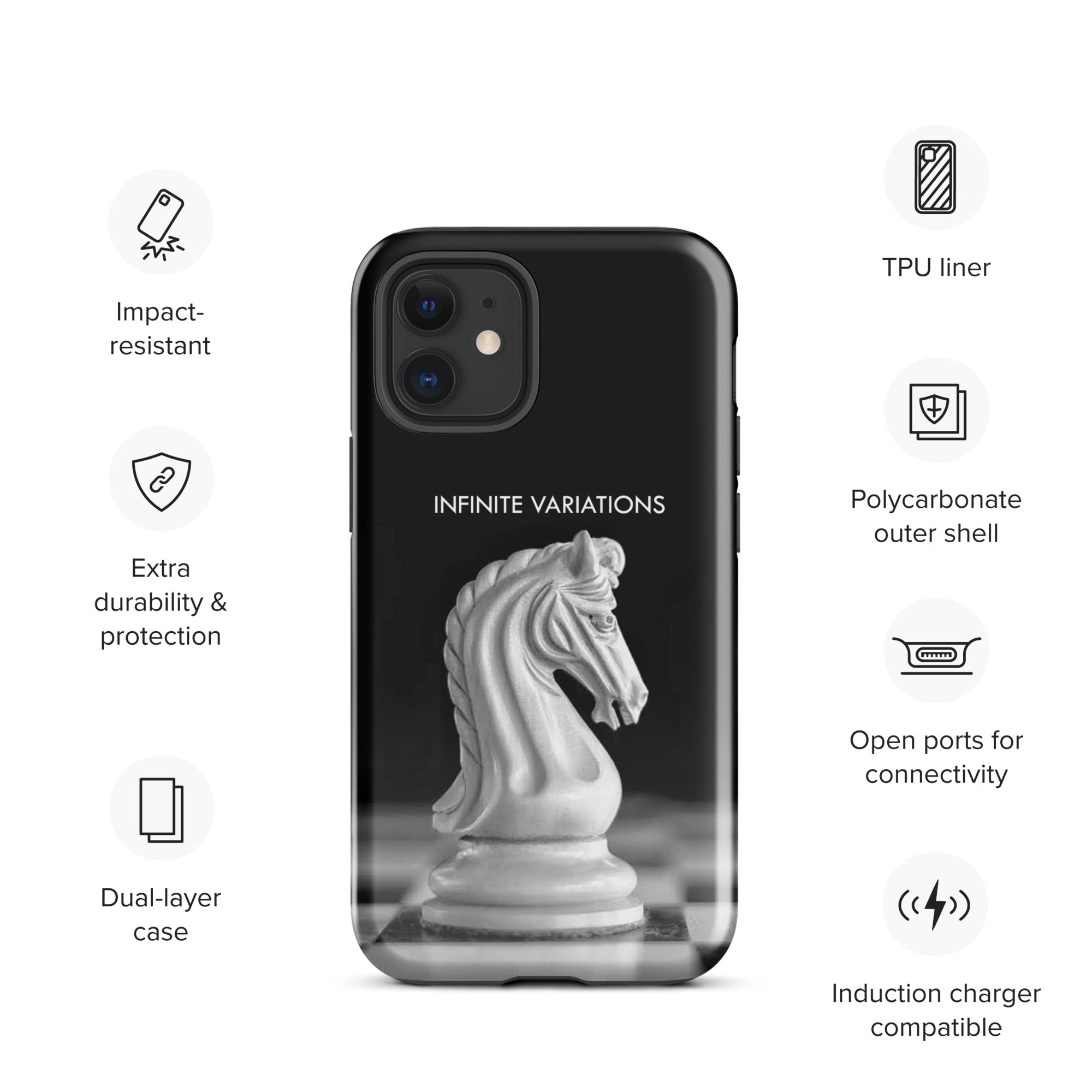Chess Themed Phone Case for iPhone® - White Knight