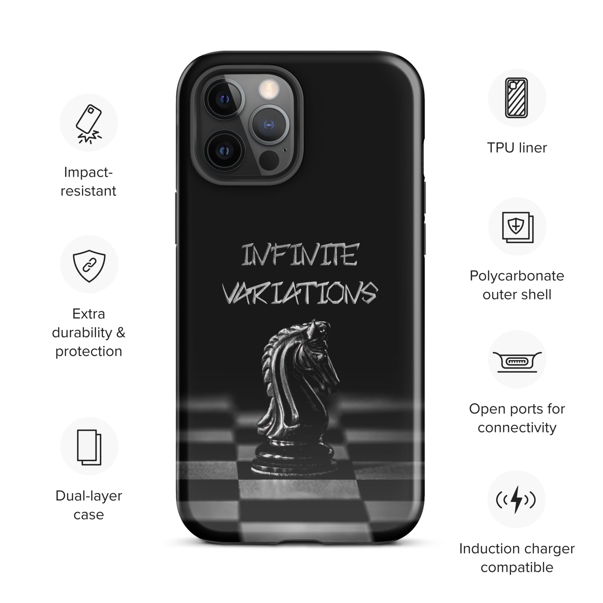 Infinite Variations - Black Knight - Side Perspective - Tough Case for iPhone®