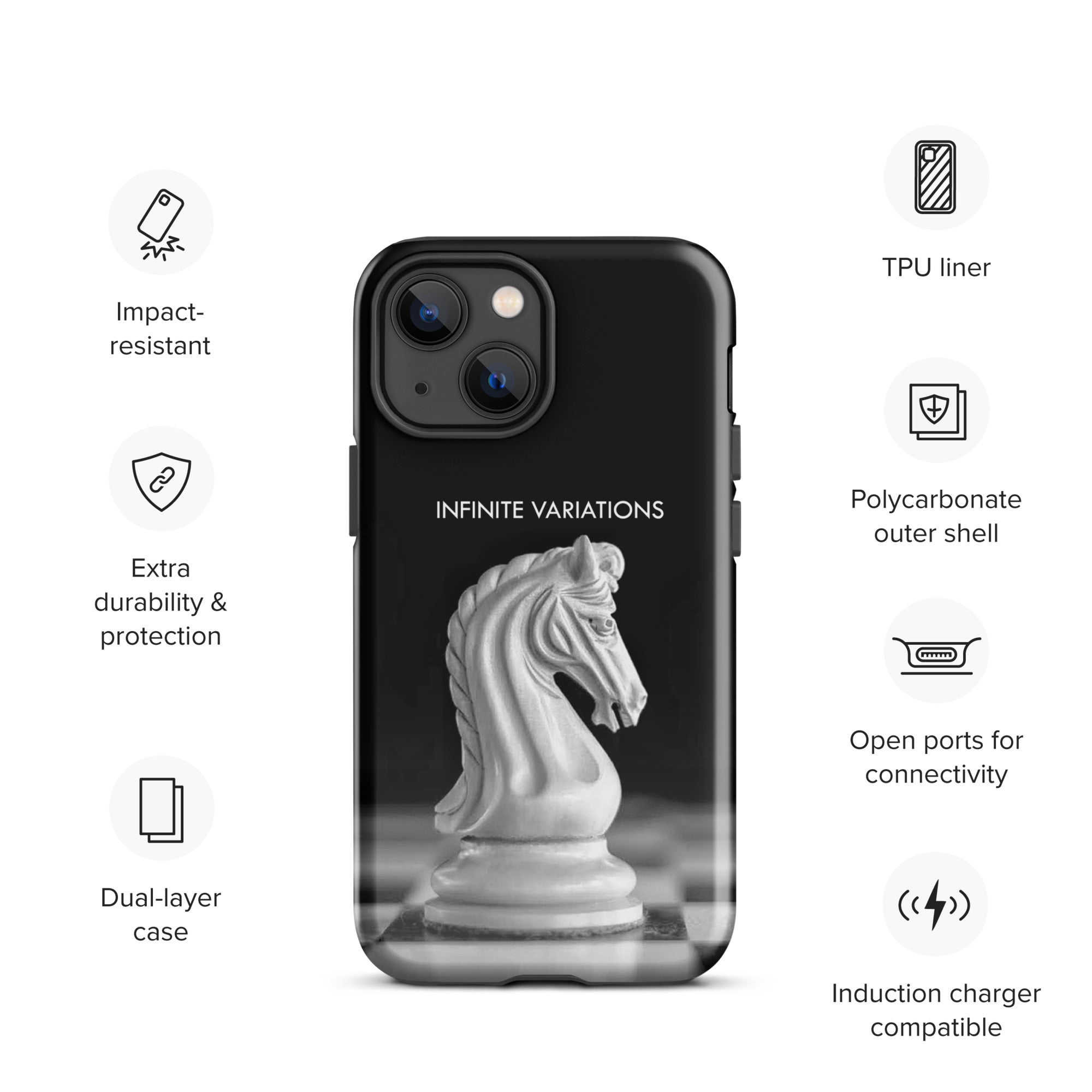 Chess Themed Phone Case for iPhone® - White Knight