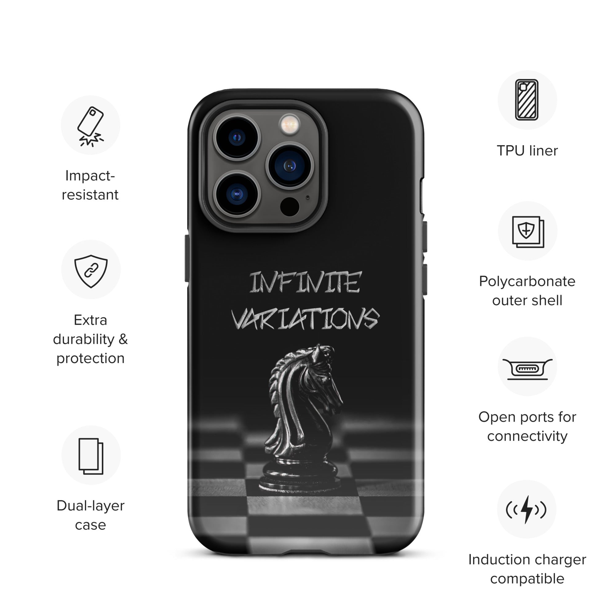 Infinite Variations - Black Knight - Side Perspective - Tough Case for iPhone®