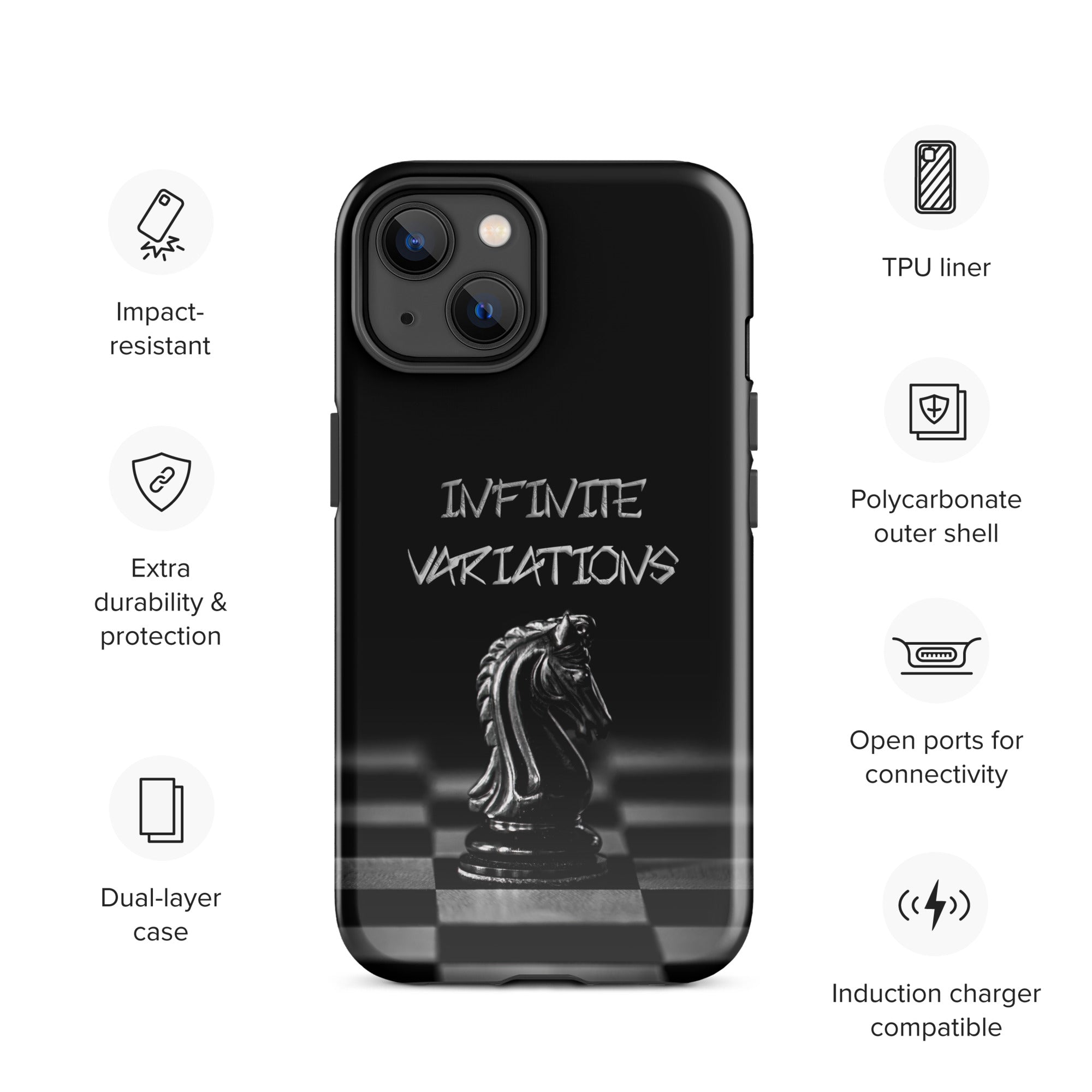 Infinite Variations - Black Knight - Side Perspective - Tough Case for iPhone®