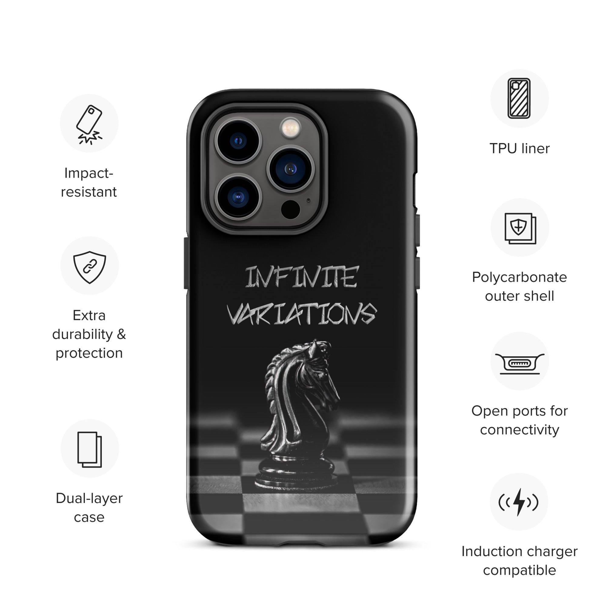 Infinite Variations - Black Knight - Side Perspective - Tough Case for iPhone®