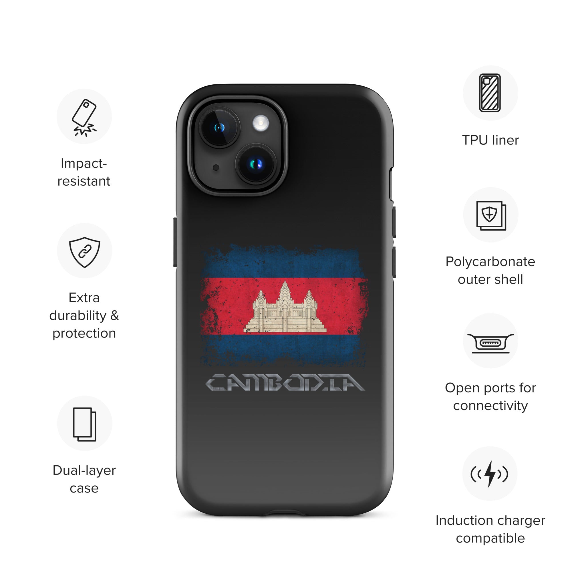 Infinite Variations - International Series - Cambodia Distressed - Tough Case for iPhone®