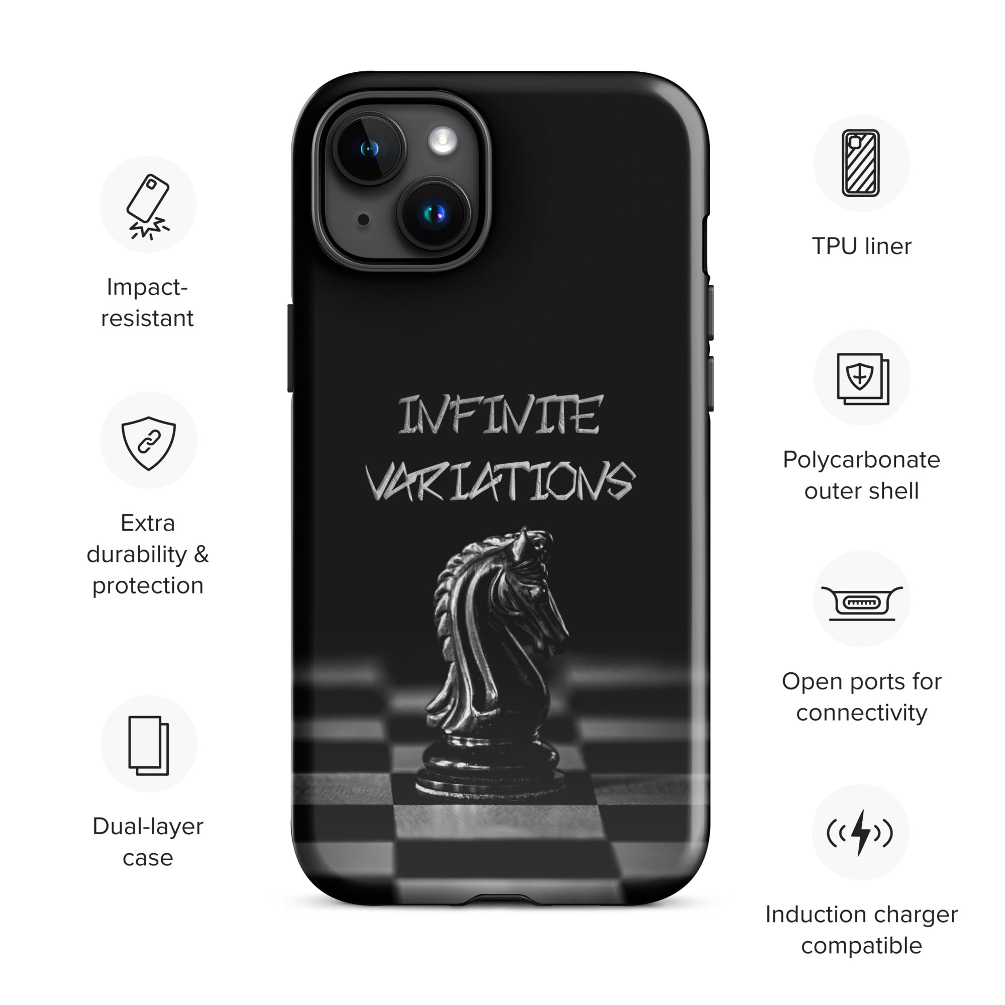 Infinite Variations - Black Knight - Side Perspective - Tough Case for iPhone®