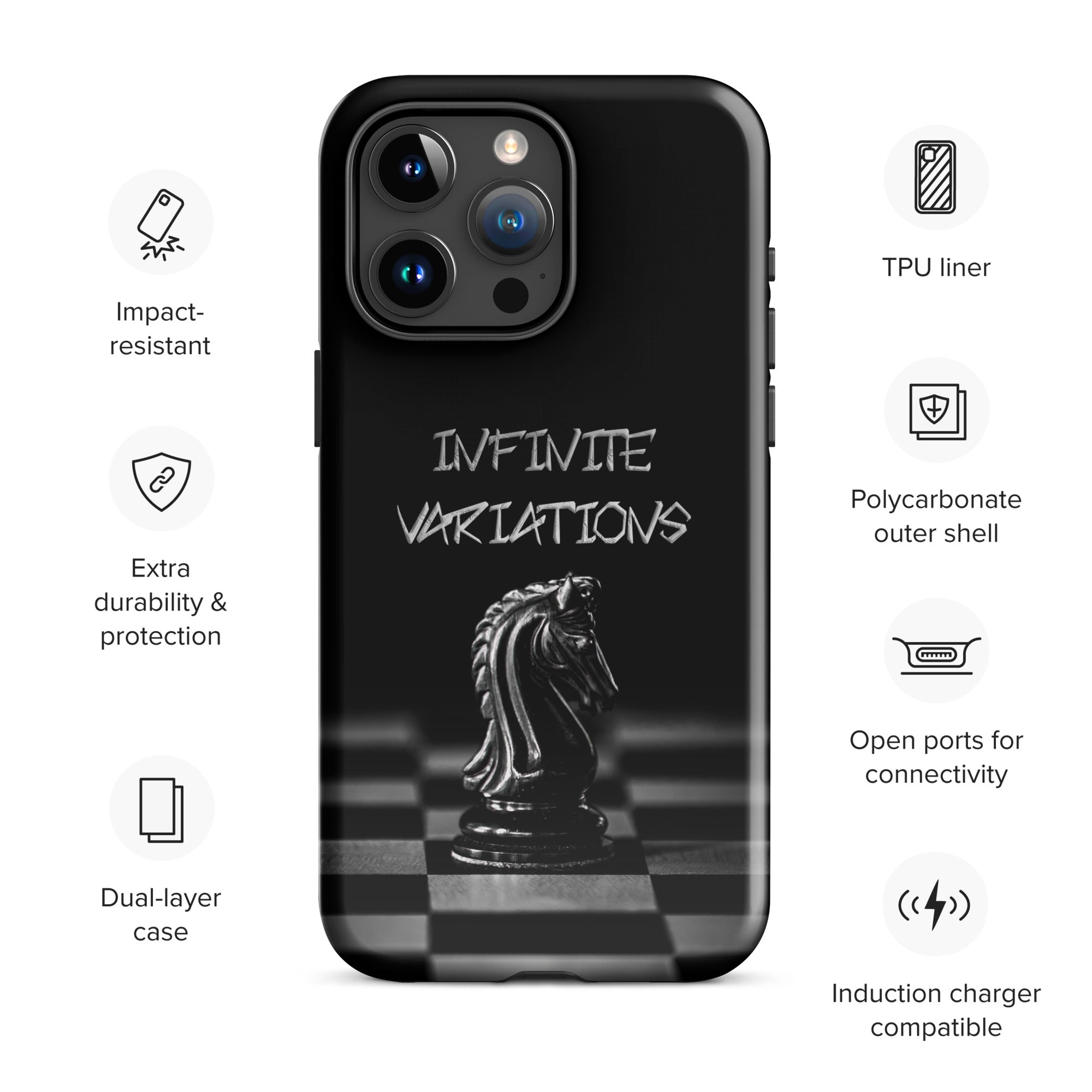 Infinite Variations - Black Knight - Side Perspective - Tough Case for iPhone®