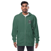 Infinite Variations - Embroidered Logo Front/Octopus Knight Design Back - Unisex fleece zip up hoodie