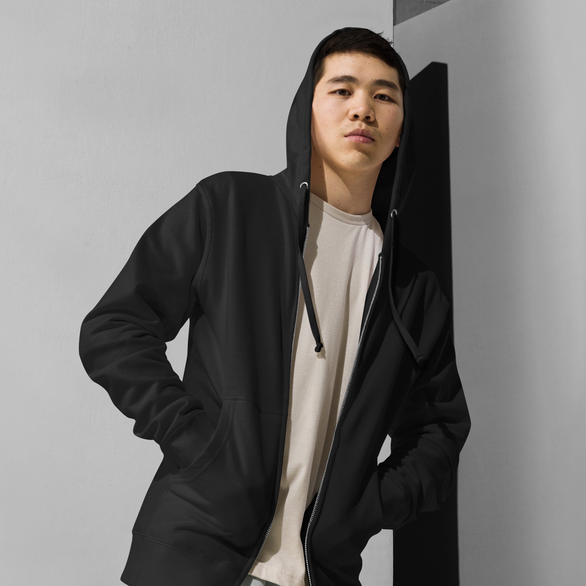 Boston Design - Unisex fleece zip up hoodie