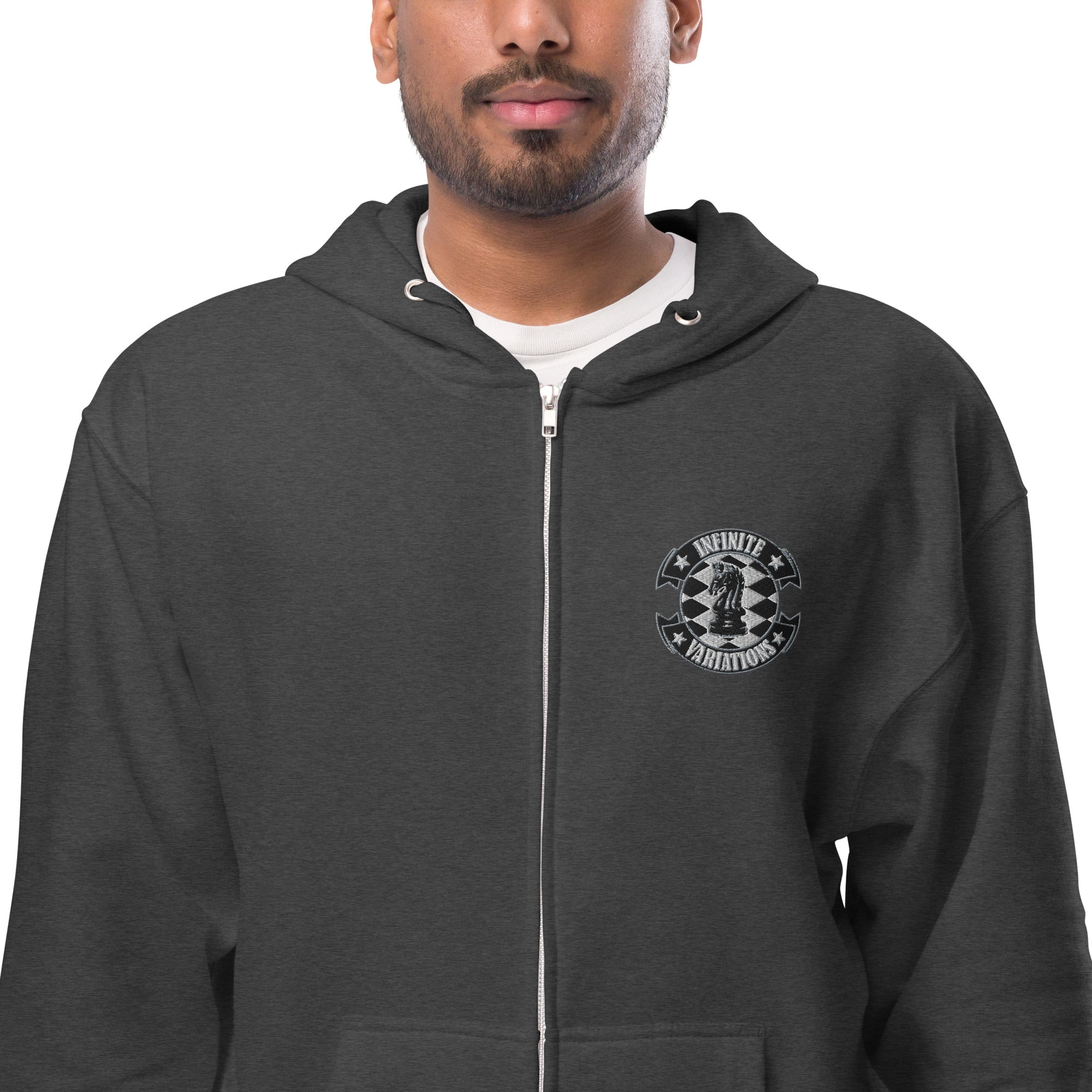 Octopus Knight Design Back - Unisex fleece zip up hoodie