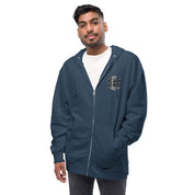 Infinite Variations - Embroidered Logo Front/Octopus Knight Design Back - Unisex fleece zip up hoodie
