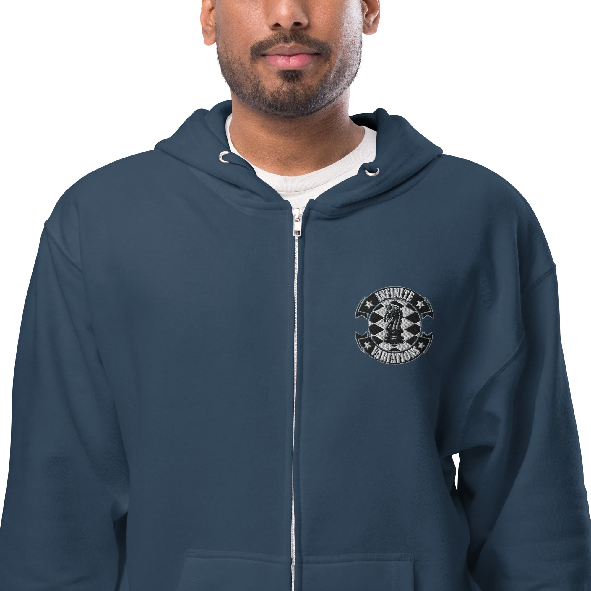 Octopus Knight Design Back - Unisex fleece zip up hoodie