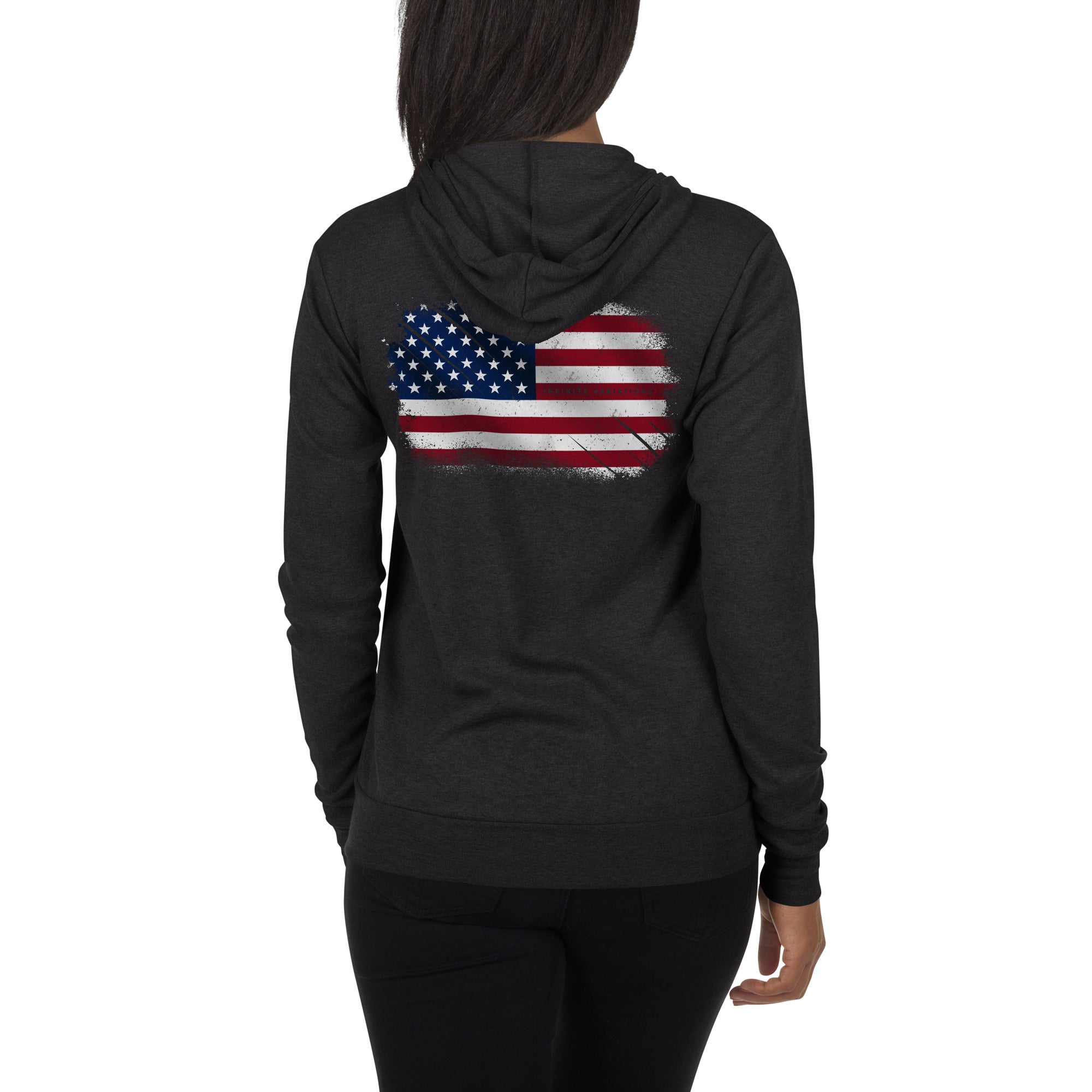 American Flag - Infinite Variations - Lightweight - Unisex zip hoodie