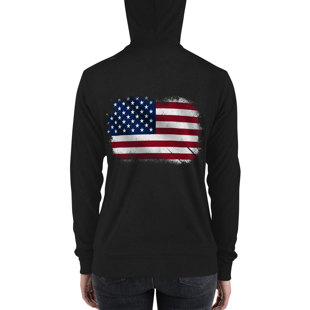 American Flag - Infinite Variations - Lightweight - Unisex zip hoodie