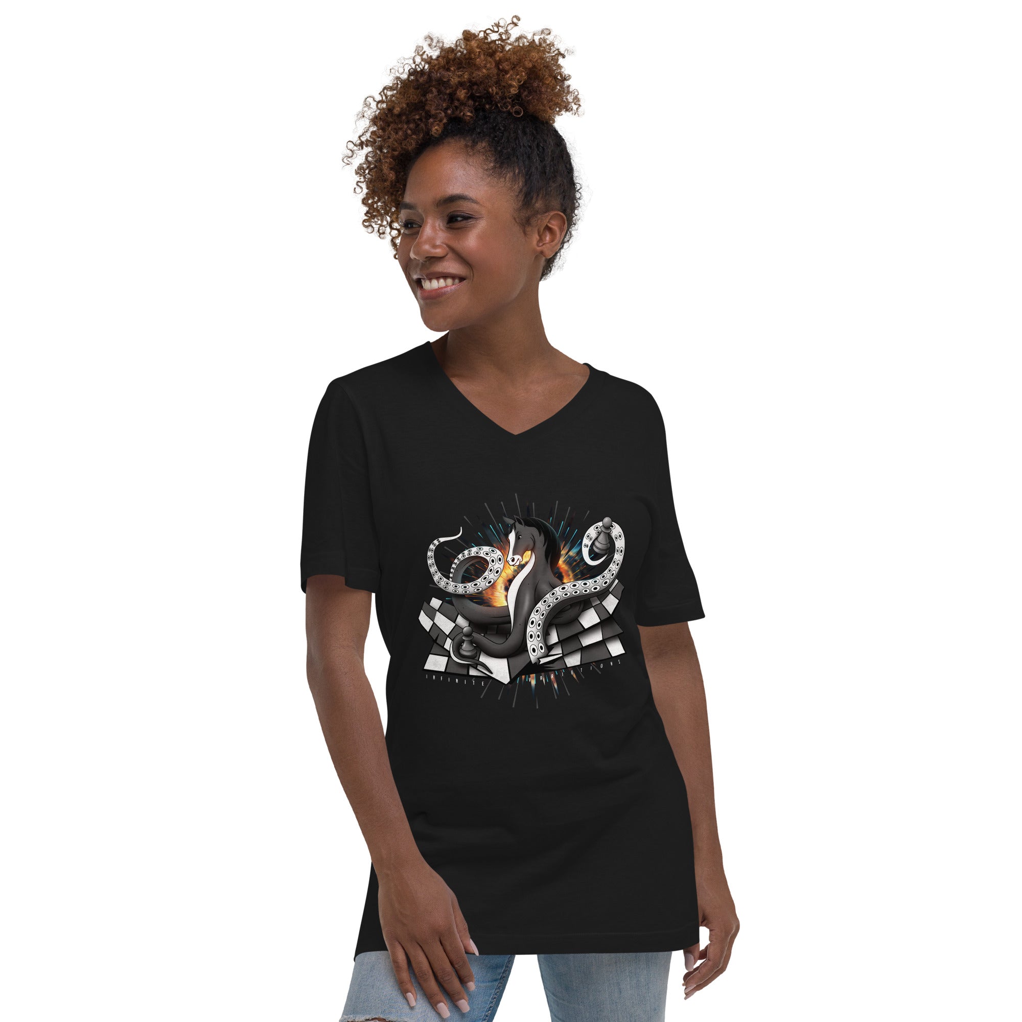 Octopus Knight - Unisex Short Sleeve V-Neck T-Shirt