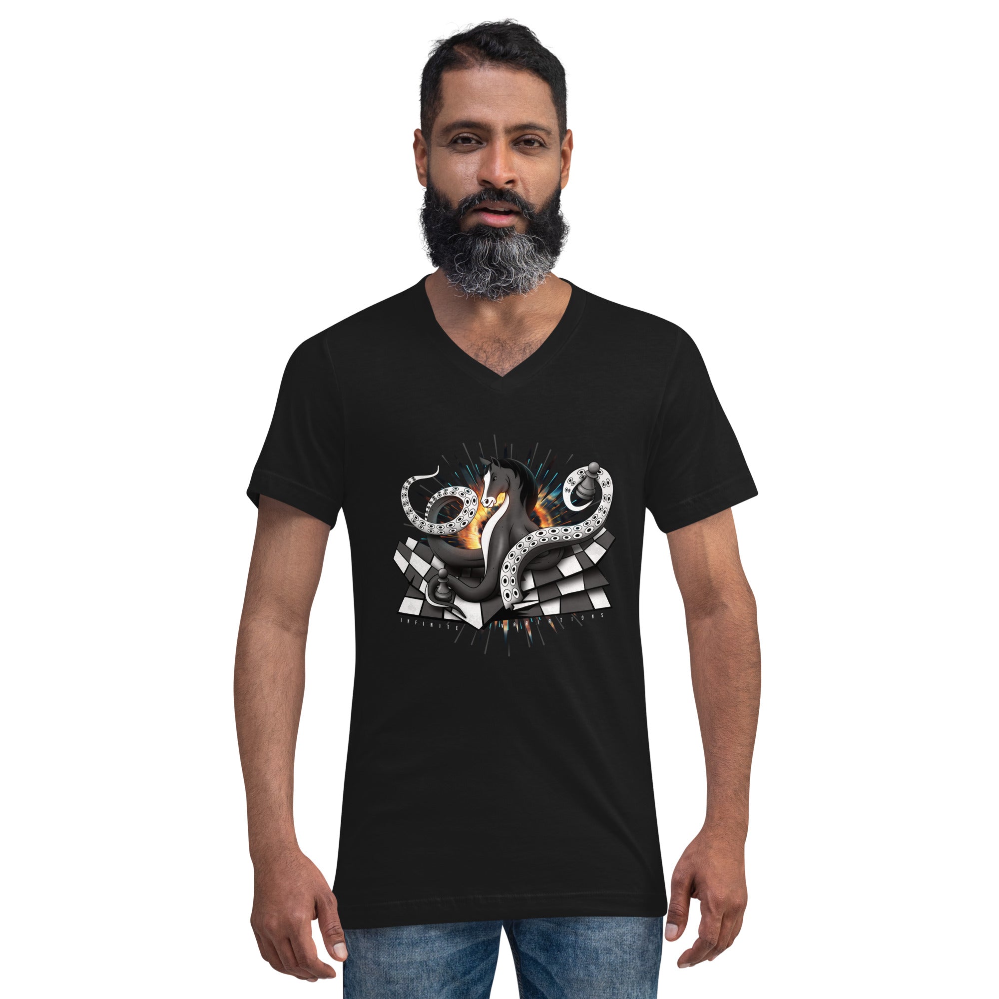 Octopus Knight - Unisex Short Sleeve V-Neck T-Shirt