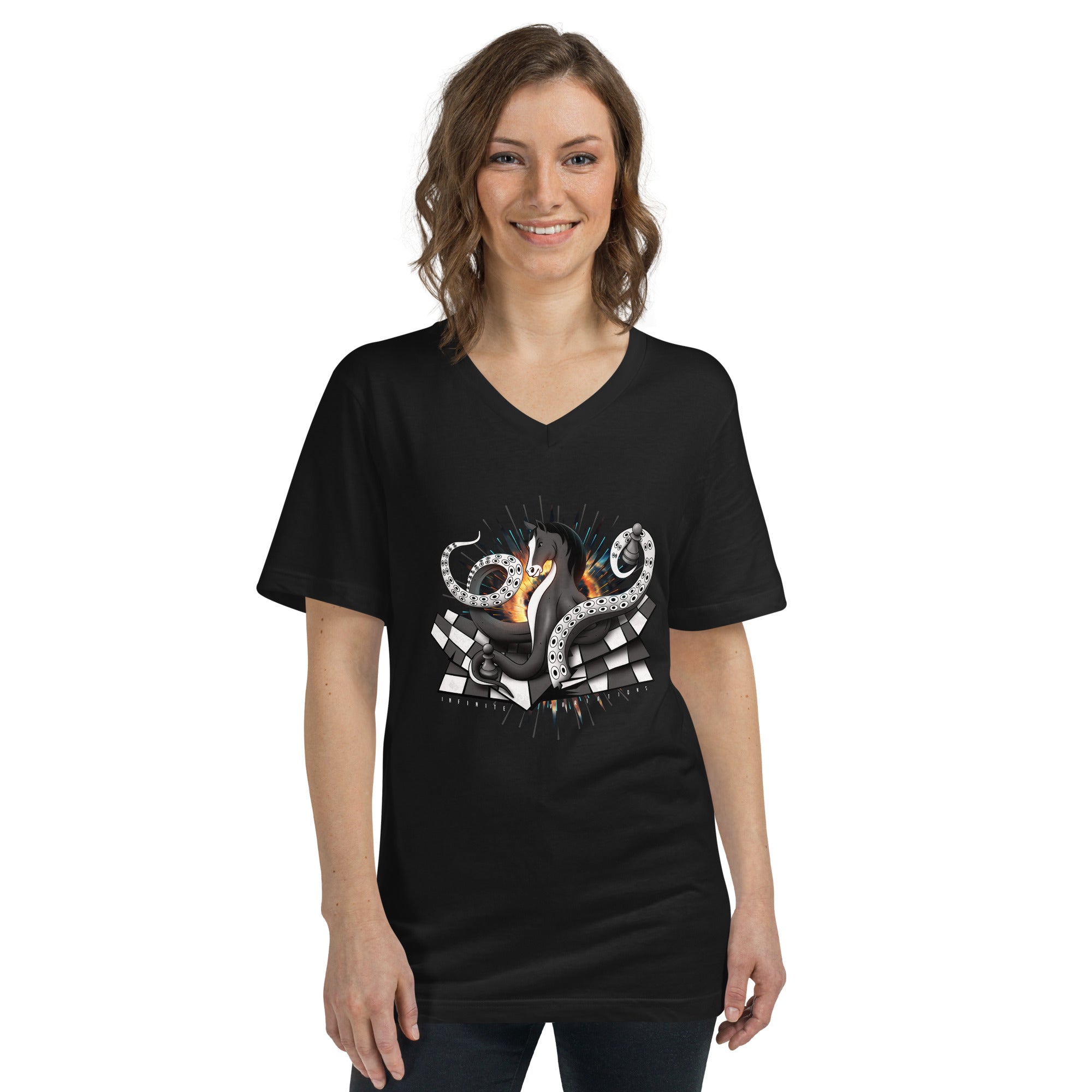 Octopus Knight - Unisex Short Sleeve V-Neck T-Shirt