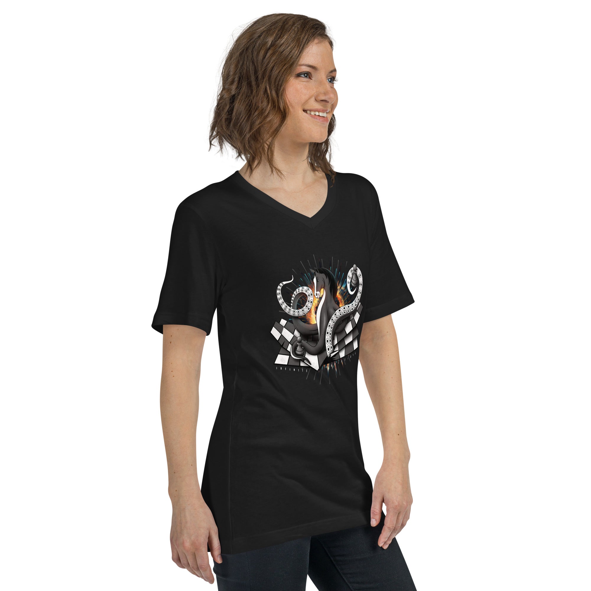 Octopus Knight - Unisex Short Sleeve V-Neck T-Shirt